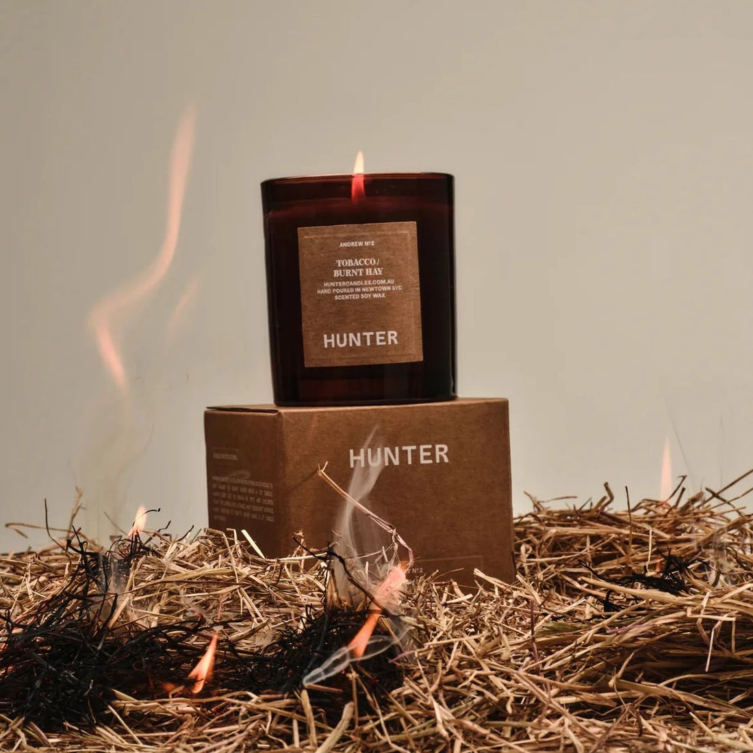 Hunter Candles - Andrew, Tobacco + Burnt Hay - The Flower Crate