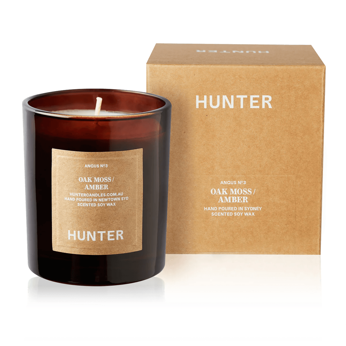 Hunter Candles - Angus, Oak Moss + Amber - The Flower Crate