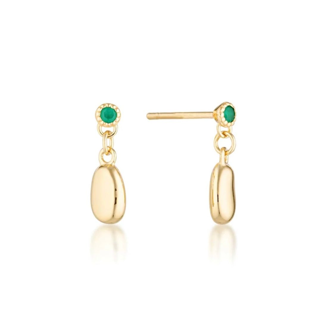 Linda Tahija - Alga Earrings Green Onyx - The Flower Crate