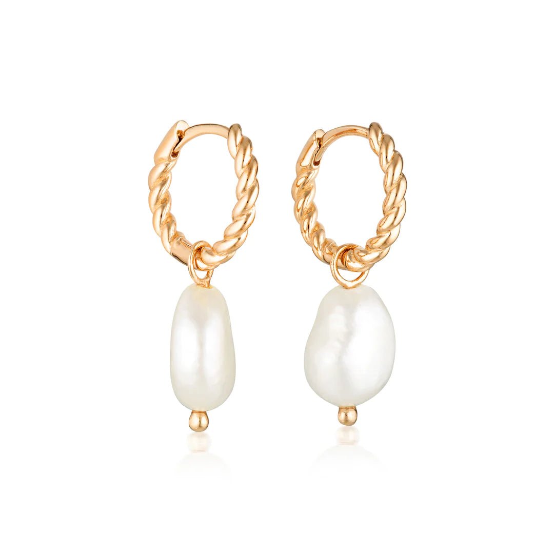 Linda Tahija - Baroque Pearl Rope Huggie earrings - The Flower Crate