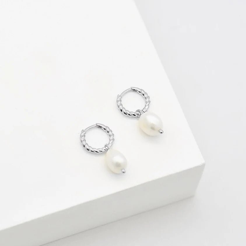 Linda Tahija - Baroque Pearl Rope Huggie earrings - The Flower Crate