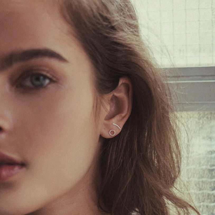 Linda Tahija - Beaded Circle Stud Earrings - The Flower Crate