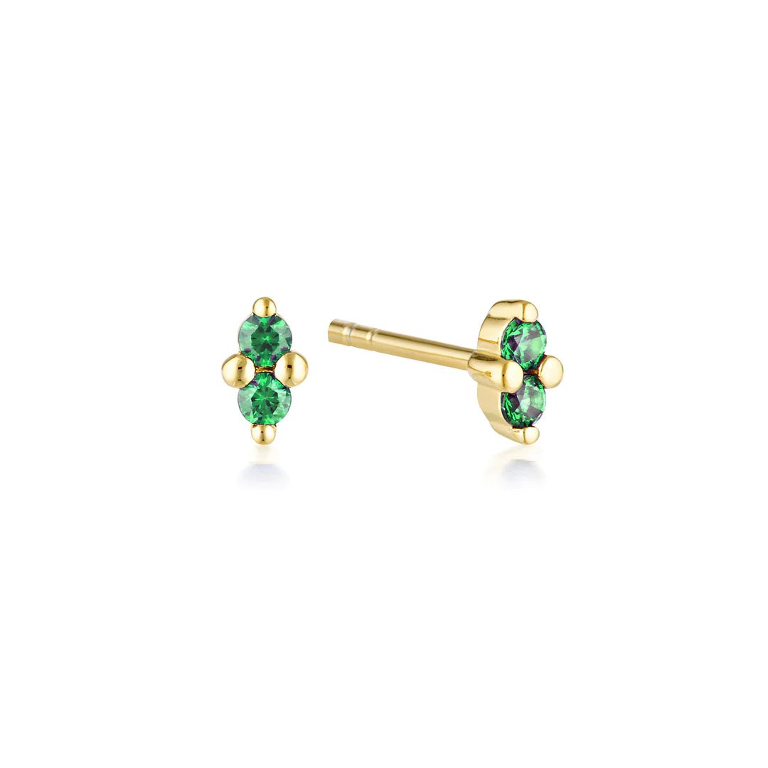 Linda Tahija - Twin Gem Stud Earrings - The Flower Crate