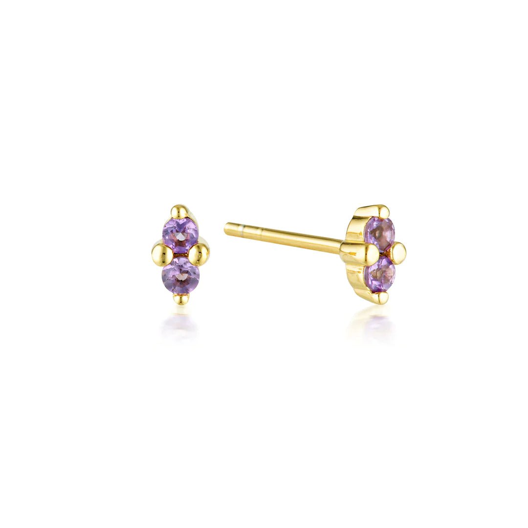 Linda Tahija - Twin Gem Stud Earrings - The Flower Crate