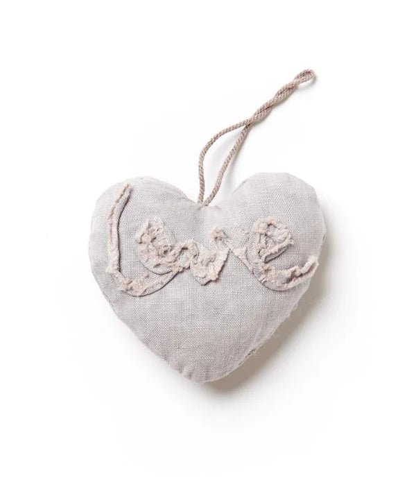 Linen Love Heart Decoration - The Flower Crate