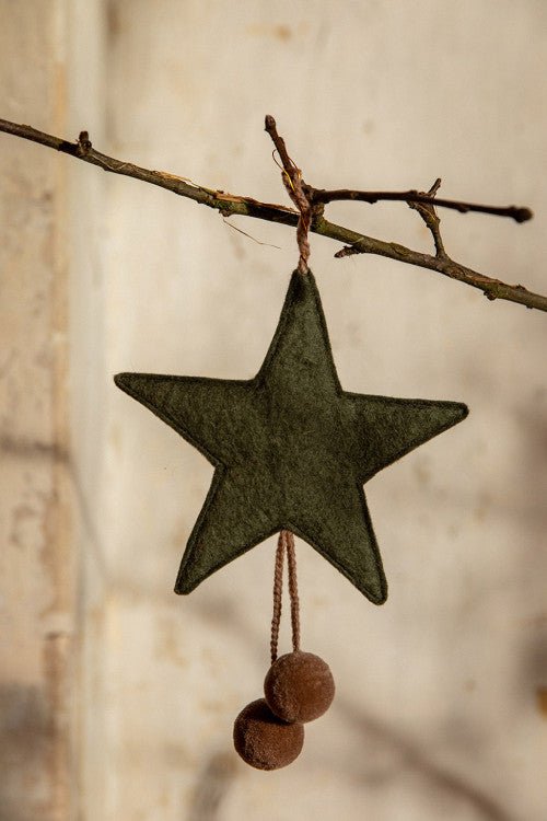Muskhane - Hanging Star with Pompoms - The Flower Crate