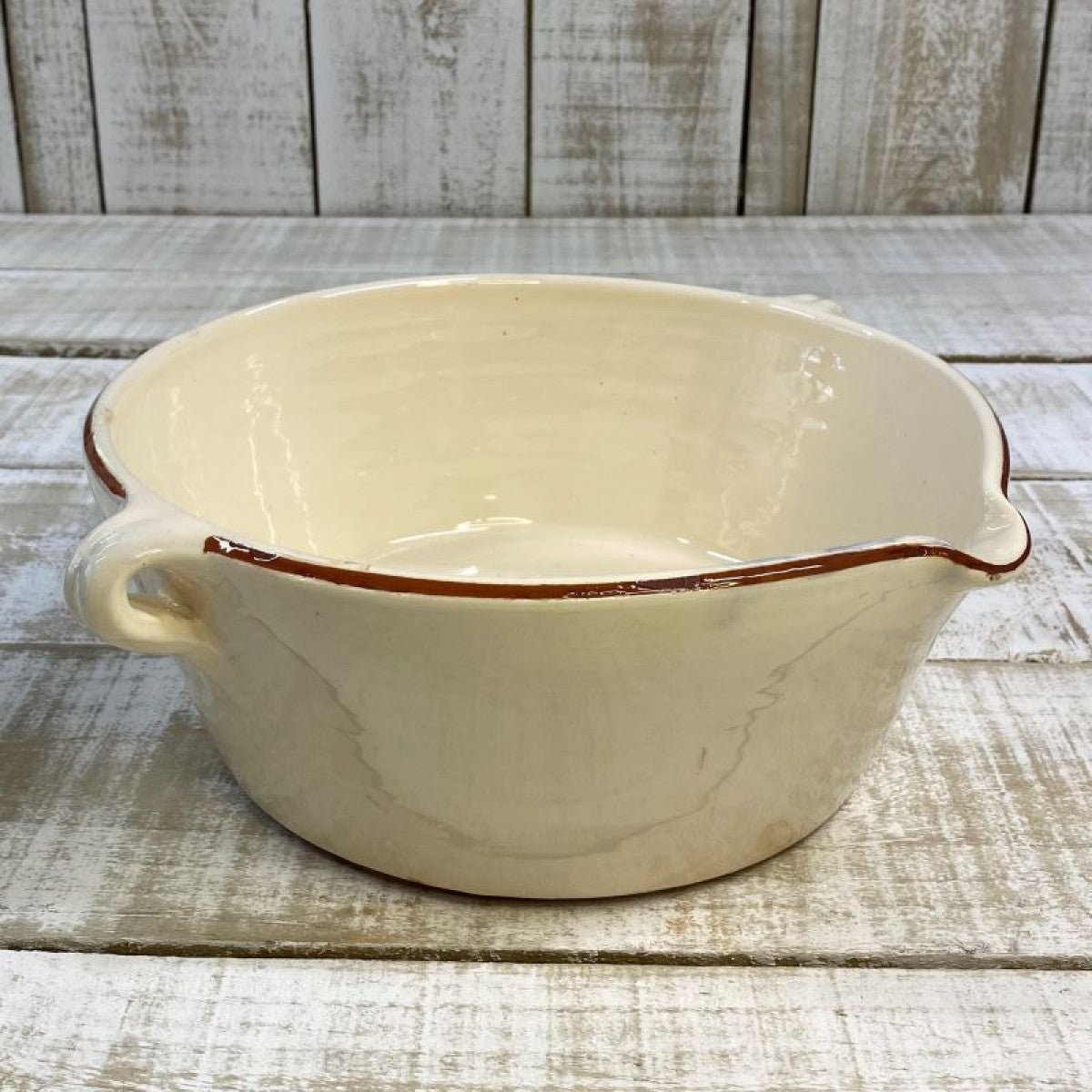 Spanish Terracotta Bowl With Lip & Handles - The Flower Crate
