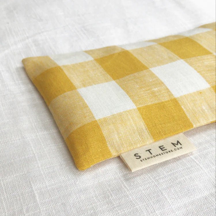 STEM Eye Pillow Yellow - Gingham - The Flower Crate