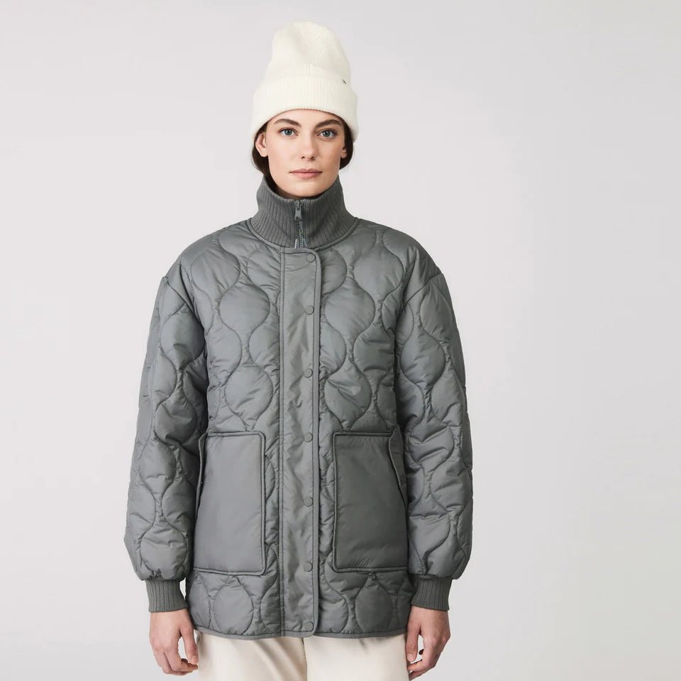 Tilley Rib Collar Quilted Coat - The Flower Crate