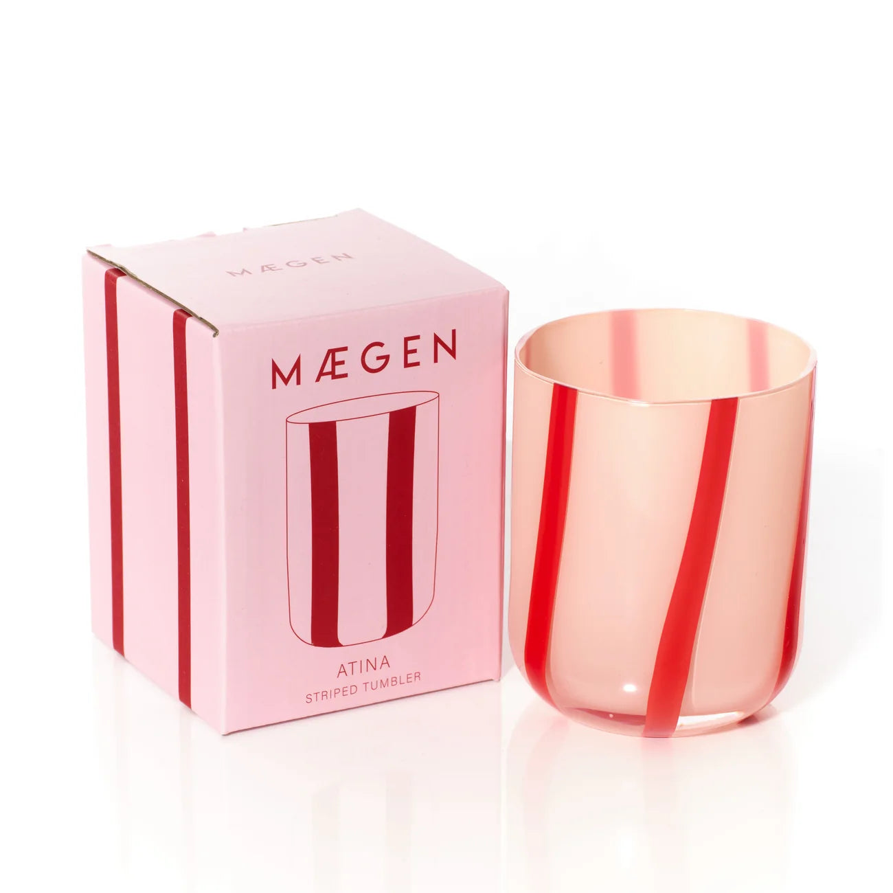 Maegen - Alina Drinking Glass, Red &amp; Pink