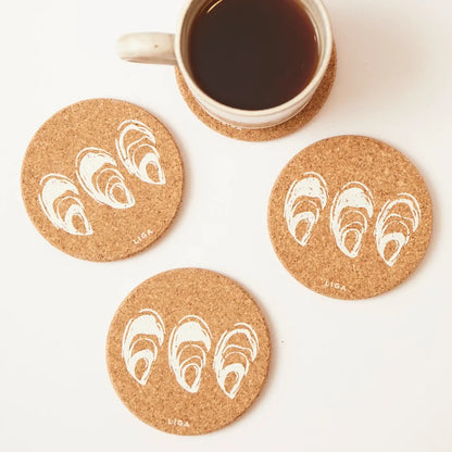 Liga - Natural Cork Coasters, Oyster