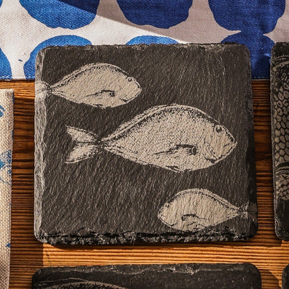 Selbrae House - Slate Coaster, Fish