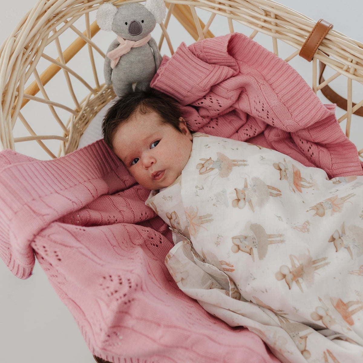 Emotion &amp; Kids - Ballerina Mouse Muslin Wrap + Pram Clip Set