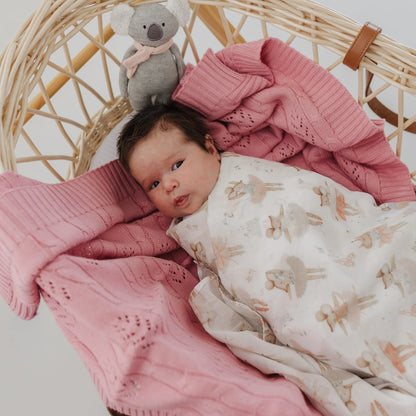 Emotion &amp; Kids - Ballerina Mouse Muslin Wrap + Pram Clip Set