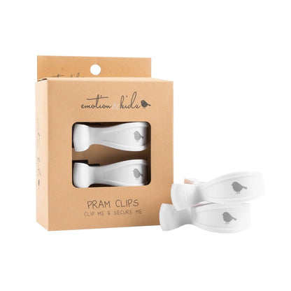 Emotion &amp; Kids - White Pram Clip Set