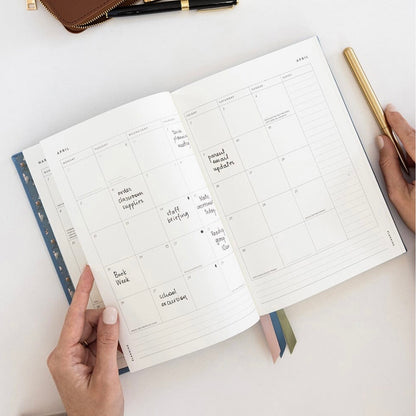 Bespoke Letterpress - 2027 Teachers Desktop Planner, Pembroke Blue