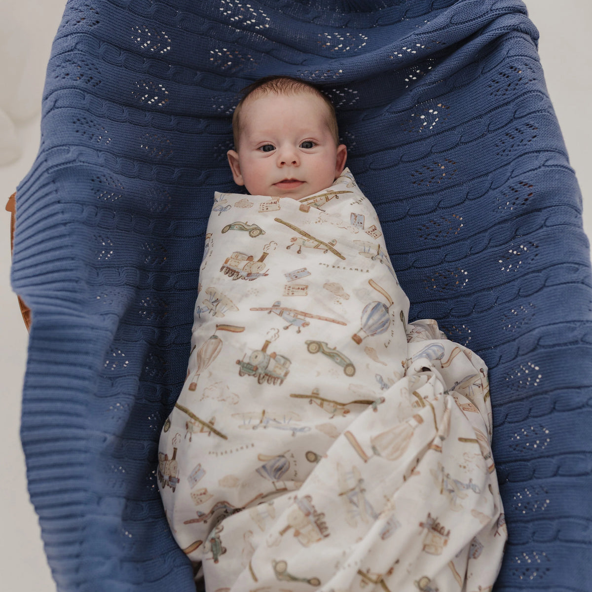 Emotion &amp; Kids - Vintage Transport Muslin Wrap + Pram Clip Set