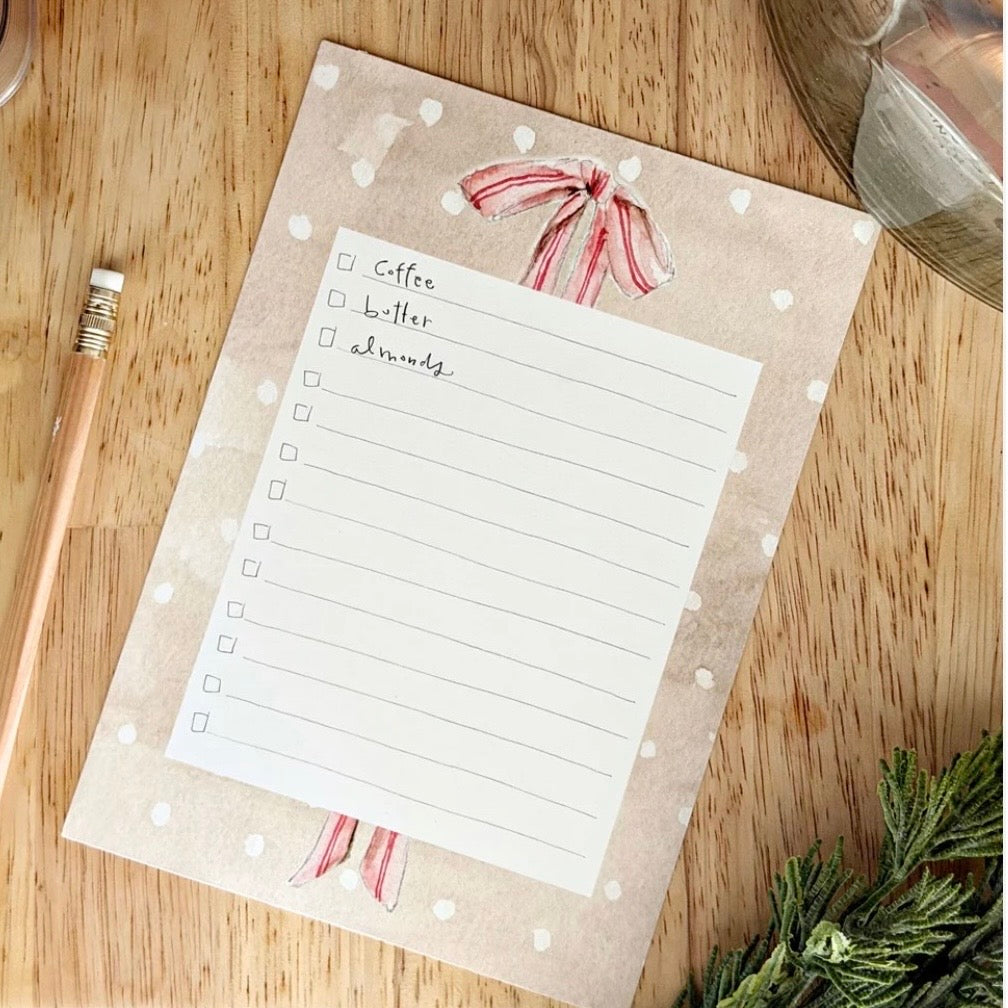Emily Lex Studio - Pink Bow Checklist Notepad