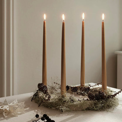 Broste - Smooth Taper Candle, Glossy Gold