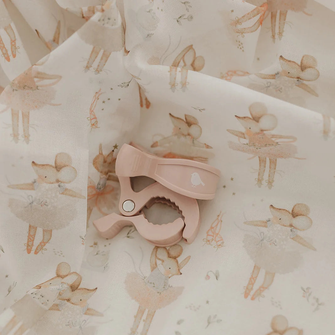 Emotion &amp; Kids - Ballerina Mouse Muslin Wrap + Pram Clip Set