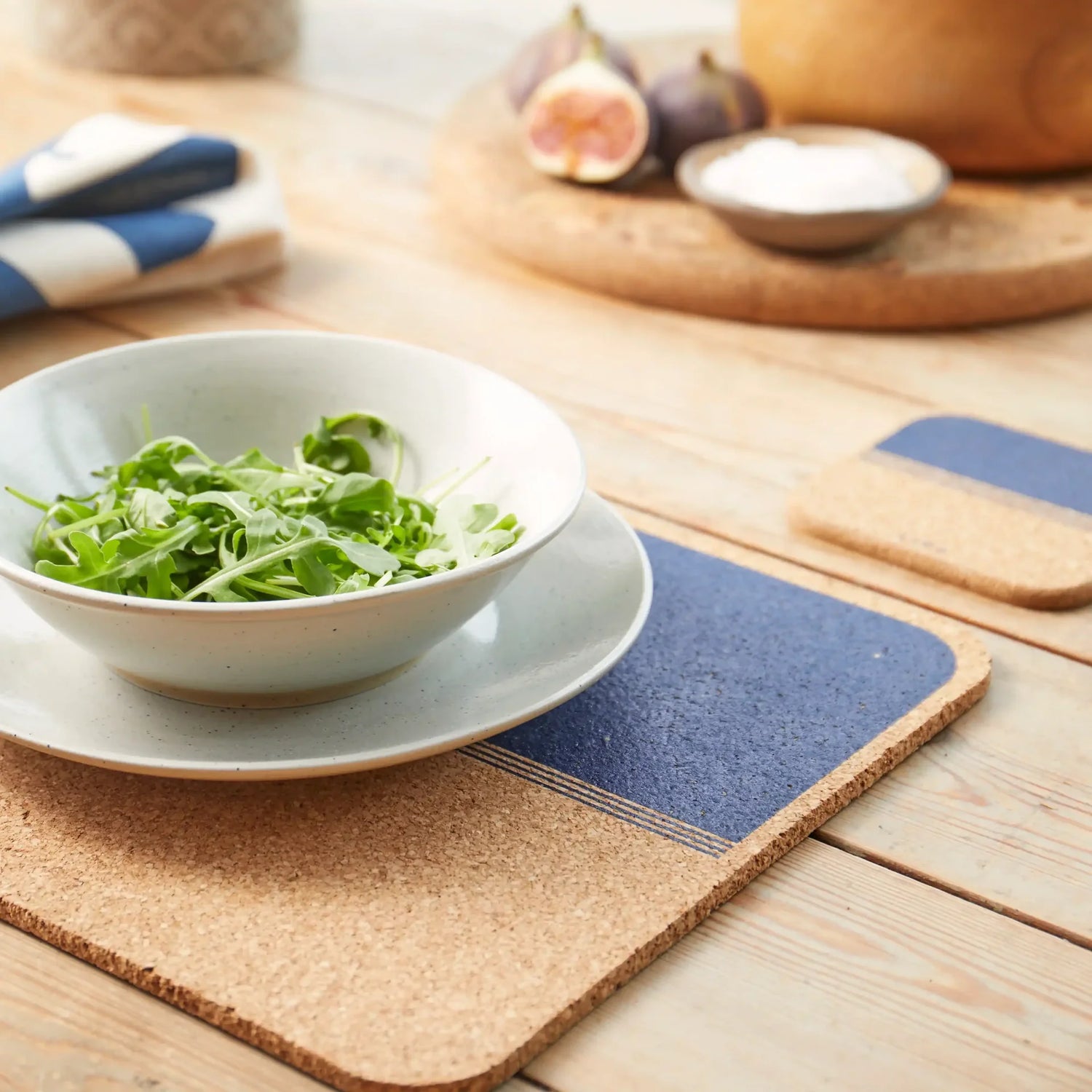 Natural Cork Placemats - Ocean Blue