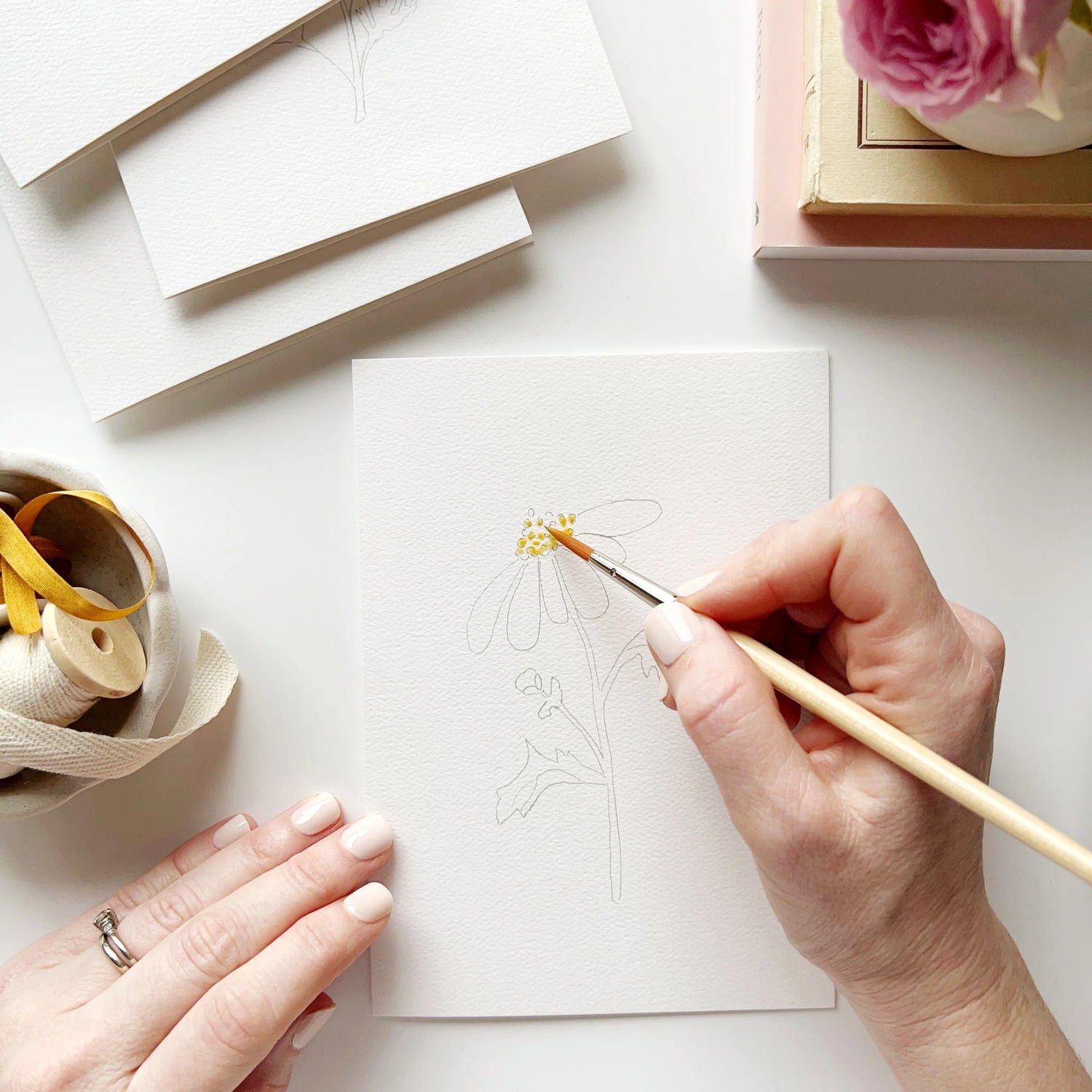 Emily Lex Studio - Garden Flowers Paintable Notecards