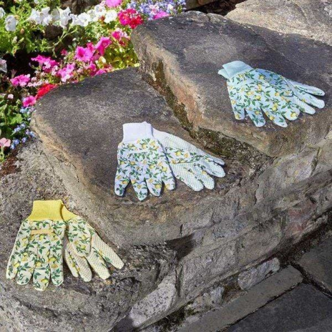 Briers - 3 Pack Cotton Grip Gardening Gloves, Sicilian Lemon