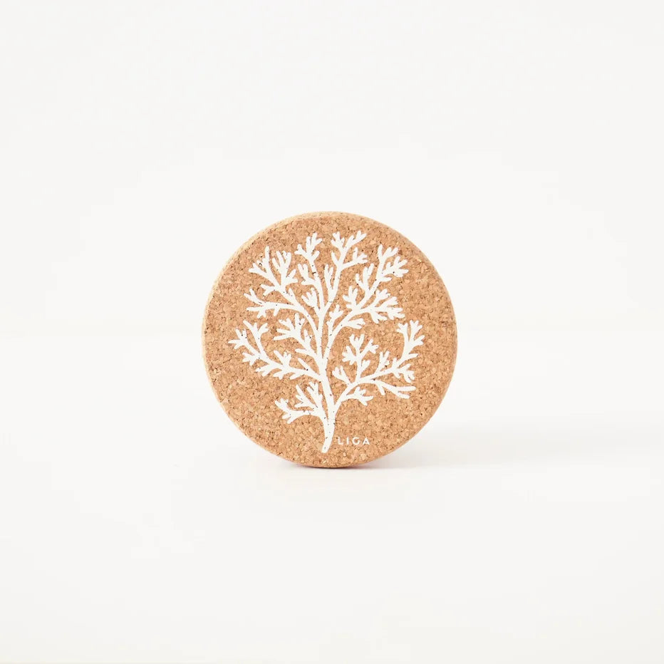 Liga - Natural Cork Coasters, Coral