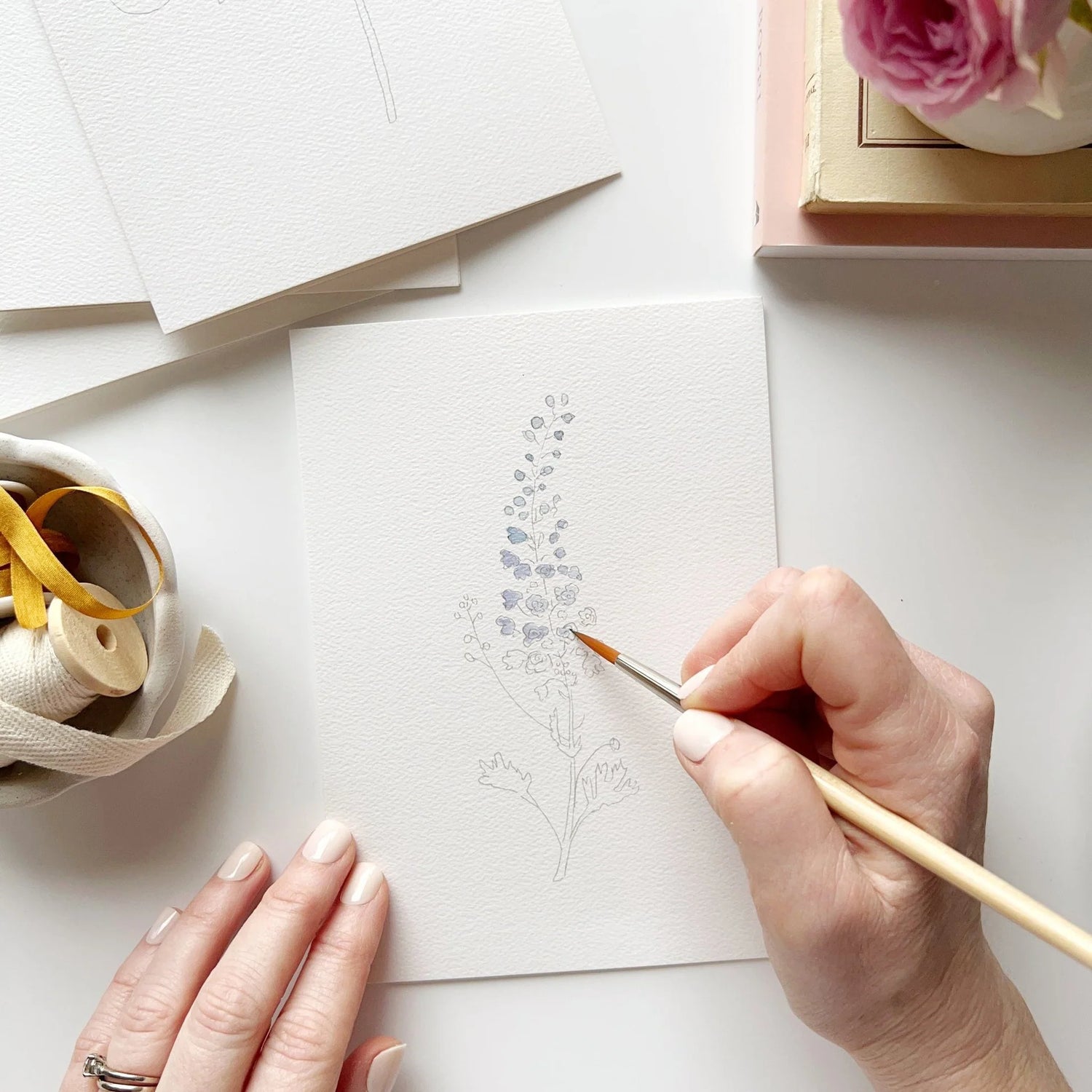 Emily Lex Studio - Garden Flowers Paintable Notecards