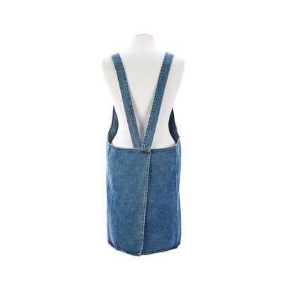 Denim Apron With Apple Embroidery