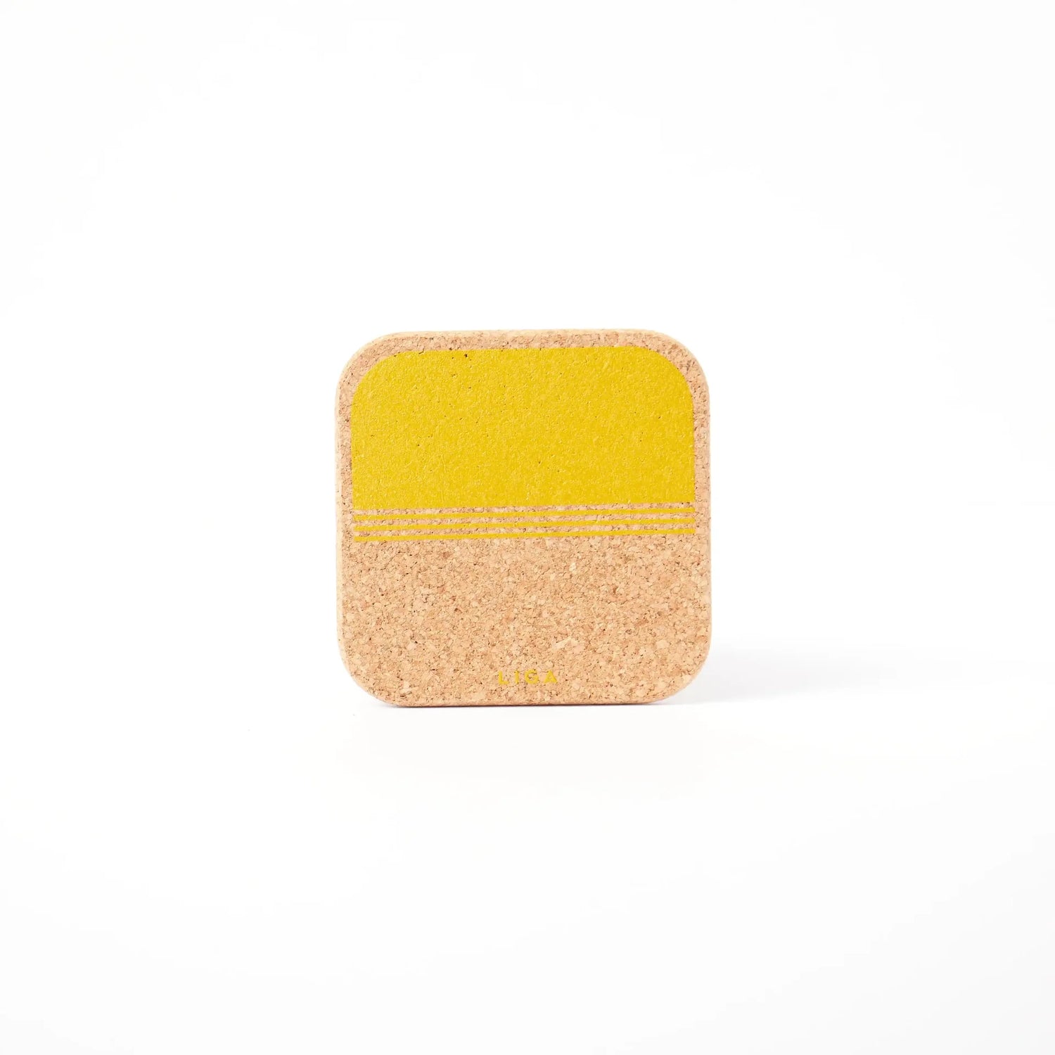 Natural Cork Coasters - Beach Yellow