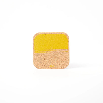 Natural Cork Coasters - Beach Yellow