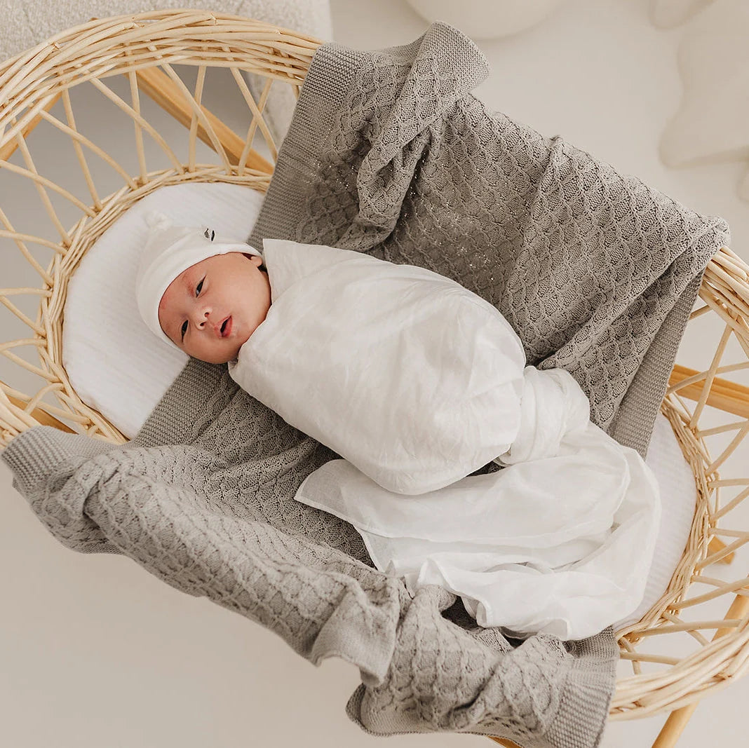 Emotion &amp; Kids - Latte Vintage Farm &amp; White 2 Pack Muslin Wrap