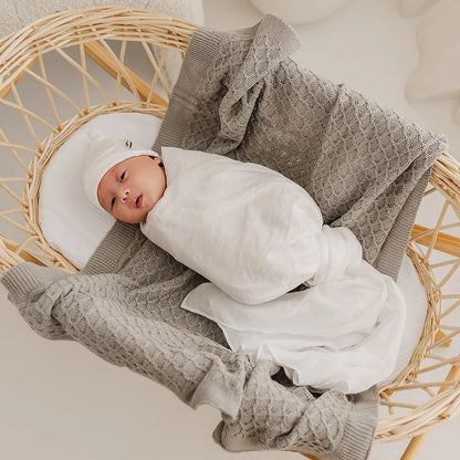 Emotion &amp; Kids - Latte Vintage Farm &amp; White 2 Pack Muslin Wrap