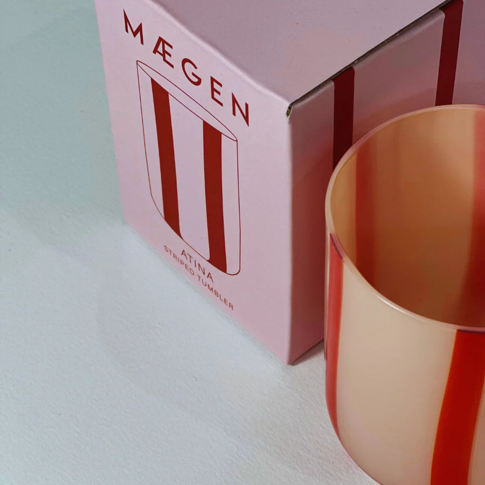 Maegen - Alina Drinking Glass, Red &amp; Pink