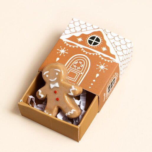 Tiny Matchbox Ceramic Gingerbread Man Token