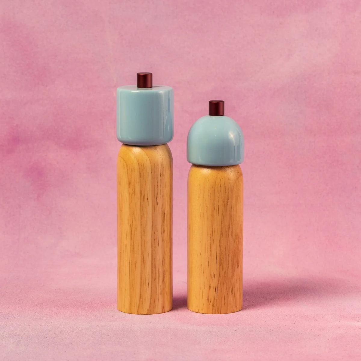 Maegen - Salt &amp; Pepper Grinder, Light Blue &amp; Burgundy