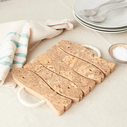 Liga - Natural Cork Trivet, 5 Fish