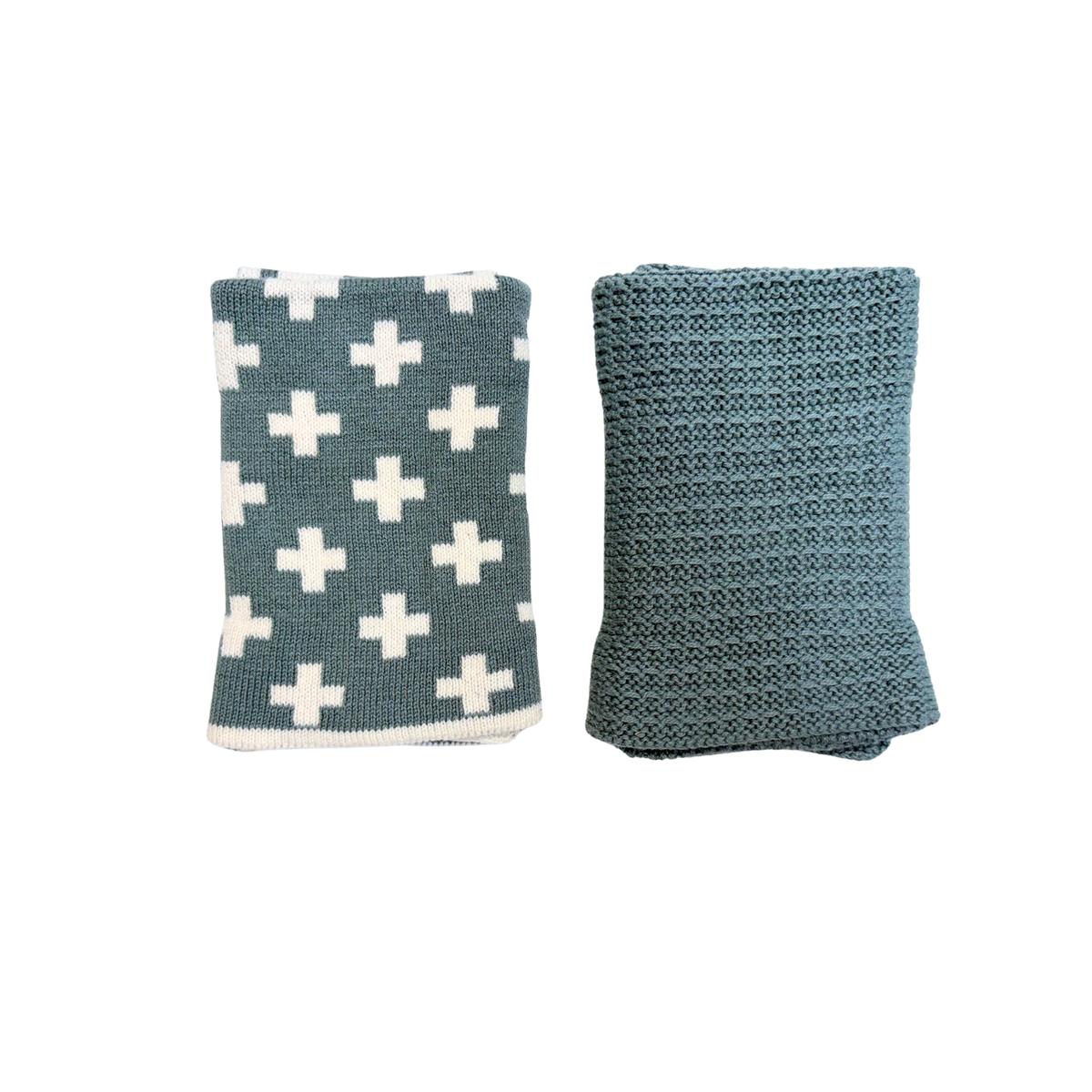Ecovask - Face Cloths 2 Pk, Seafoam Plus &amp; Seafoam. Bathroom Collection
