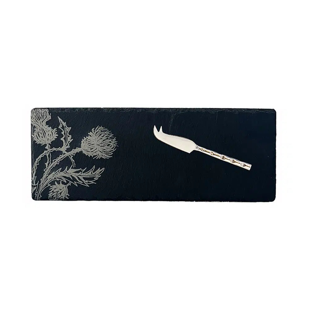 Selbrae House - Mini Slate Cheese Board & Knife, Thistle
