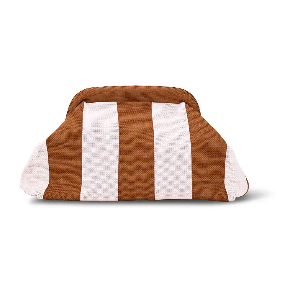 The Dumpling Clutch - Brown/Pink