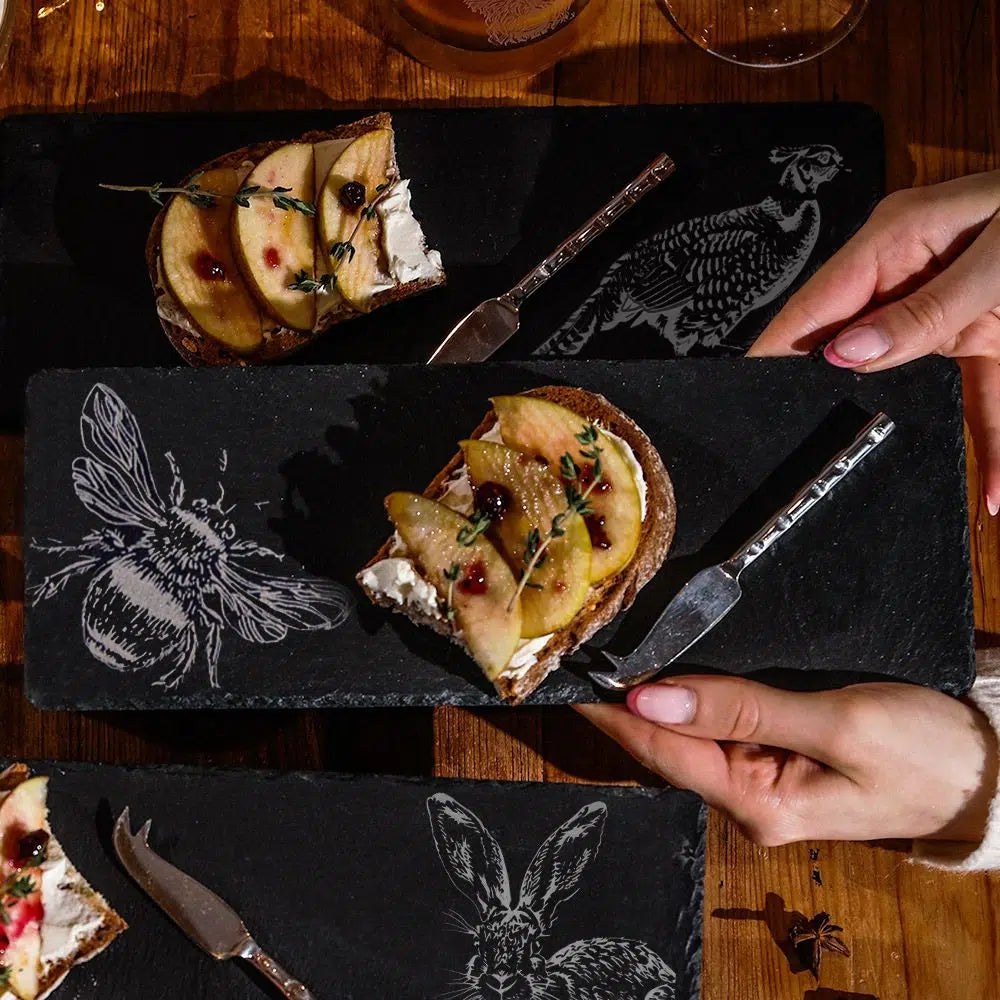 Selbrae House - Mini Slate Cheese Board &amp; Knife, Bee