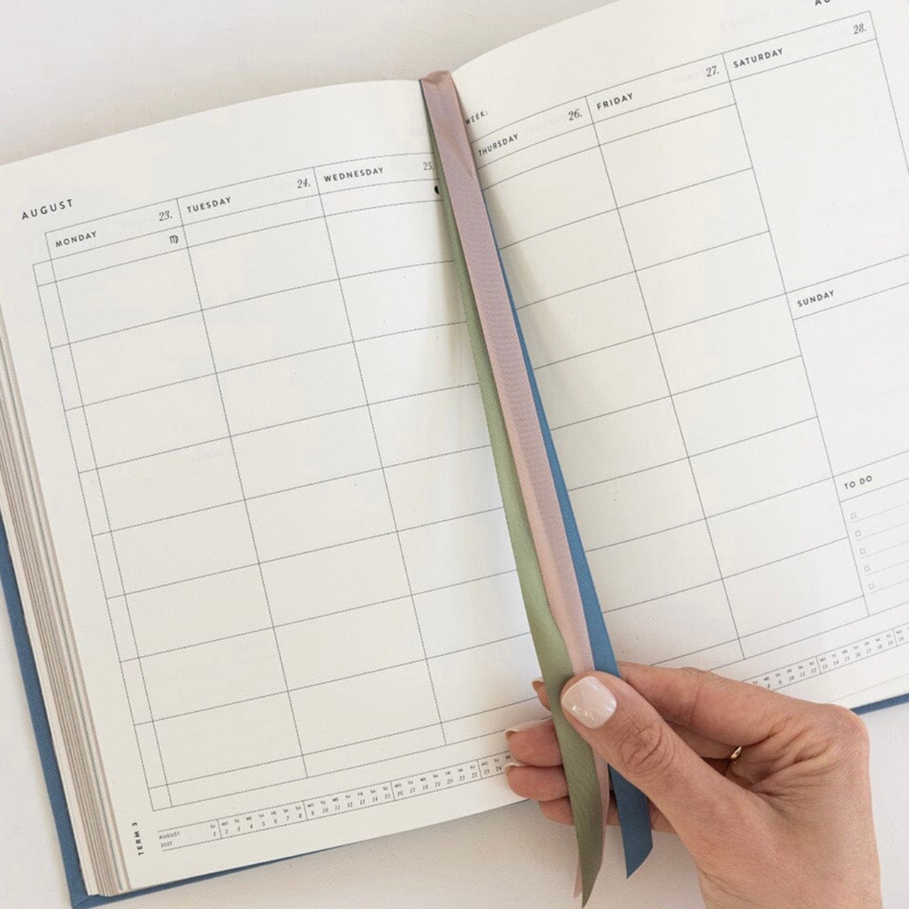 Bespoke Letterpress - 2027 Teachers Desktop Planner, Pembroke Blue