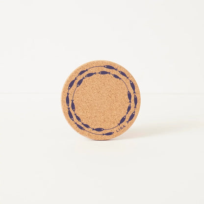Liga - Natural Cork Coasters, Fish on a Line
