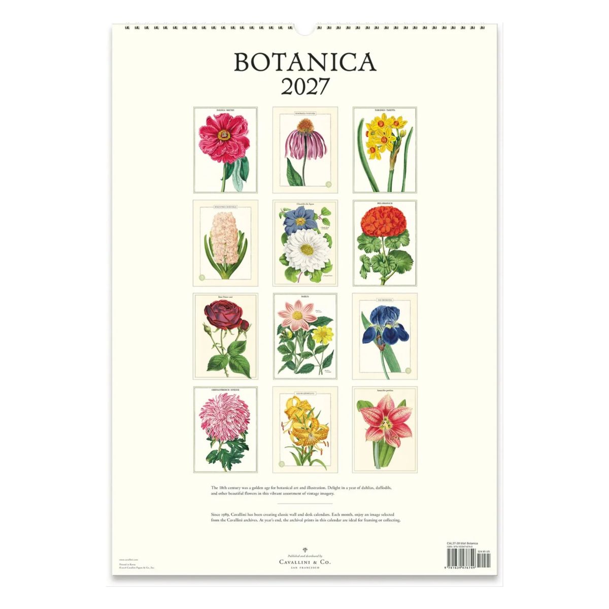 Cavallini &amp; Co - Botanica 2027 Wall Calendar