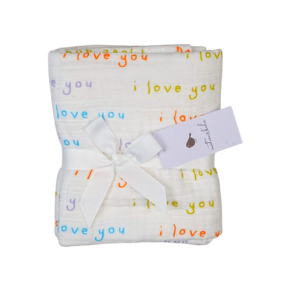 Emotion &amp; Kids - I Love You Muslin Blanket