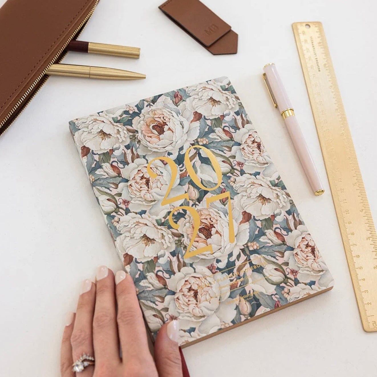 Bespoke Letterpress - 2027 Weekly Planner Notebook, Heritage Roses