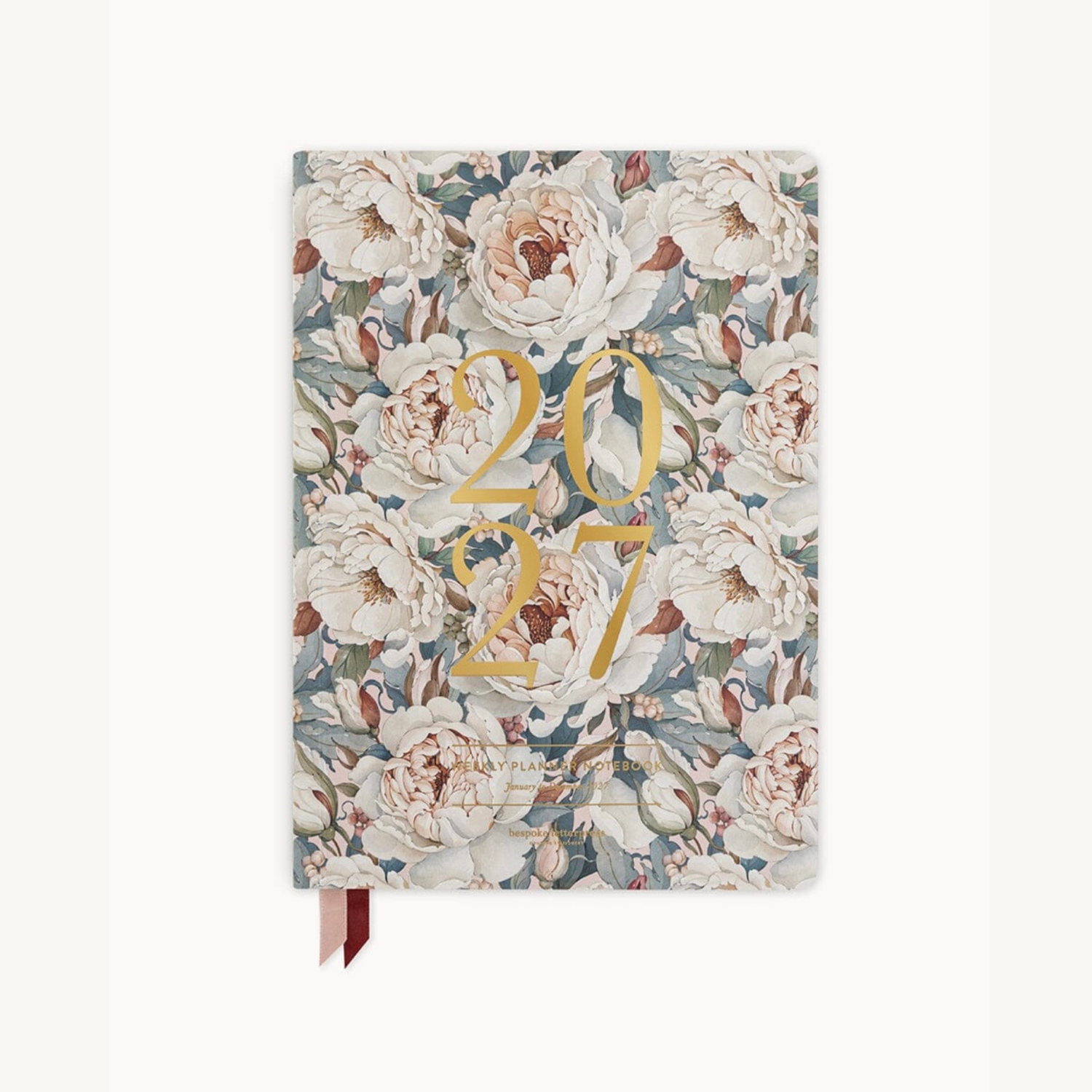 Bespoke Letterpress - 2027 Weekly Planner Notebook, Heritage Roses