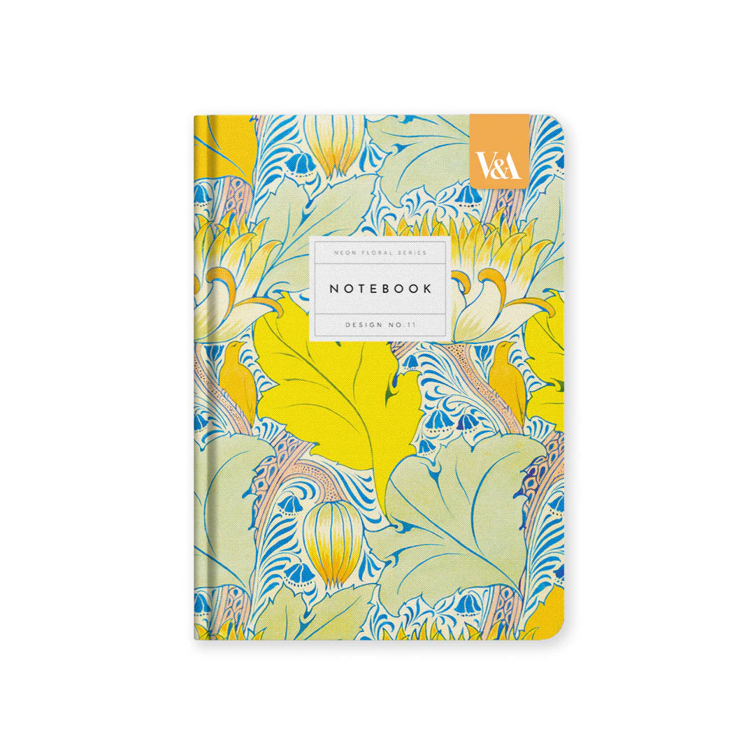 V&amp;A - A5 Hard Cover Notebook, Neon Floral Arts &amp; Crafts