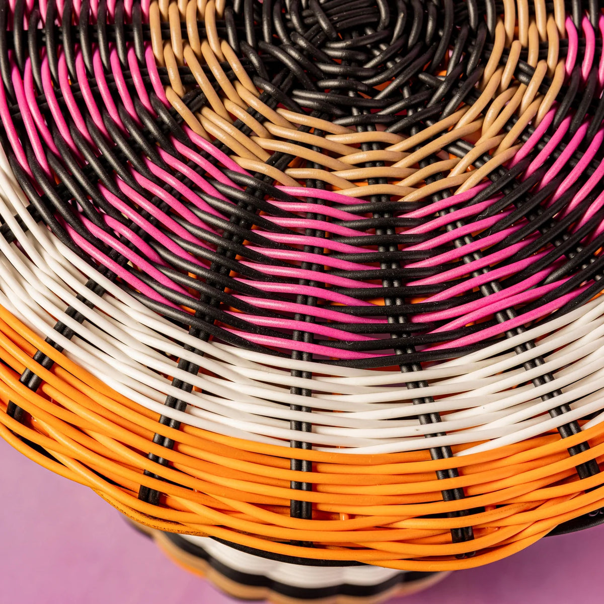 Maegen - Woven Accent Table, Pink &amp; Orange